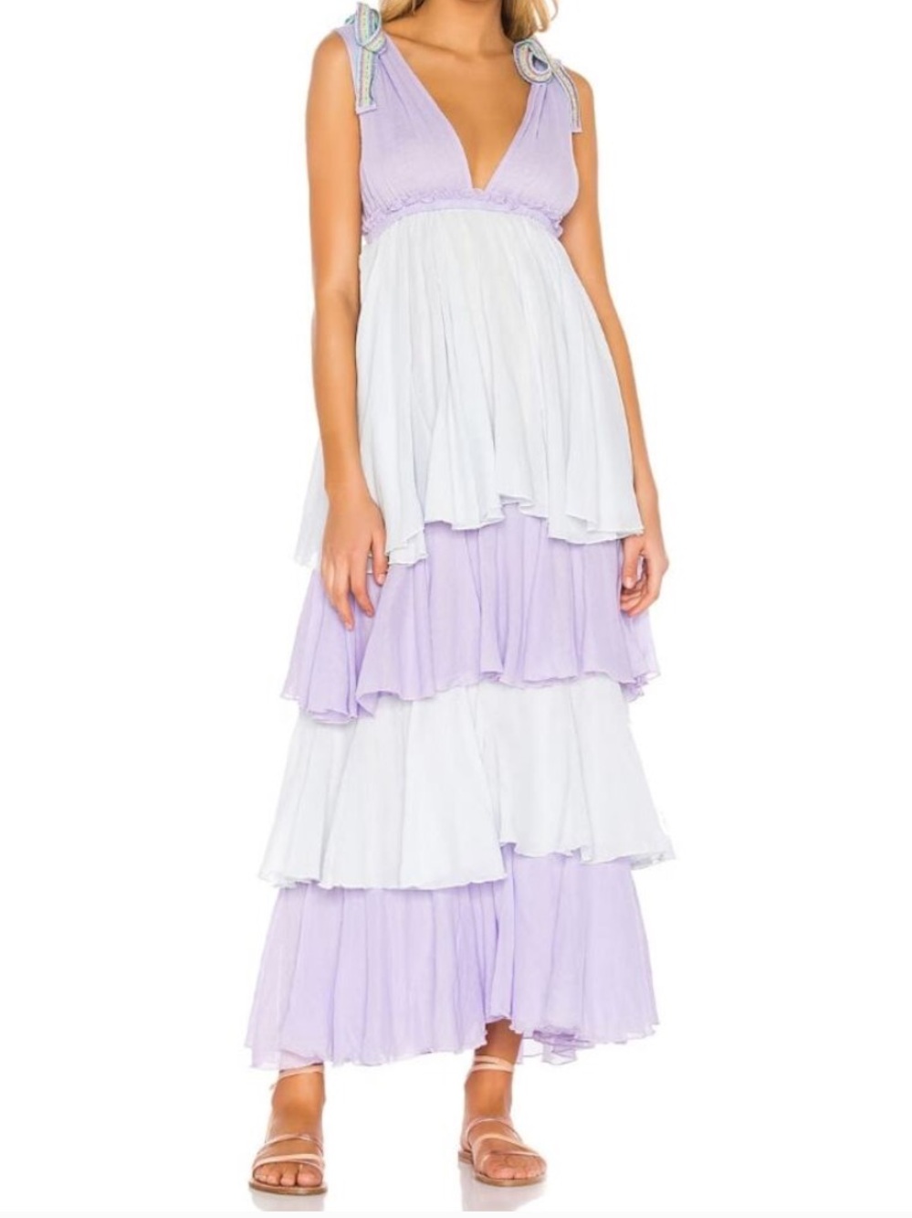 PitUSA Alma Tiered Maxi Dress